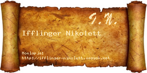 Ifflinger Nikolett névjegykártya